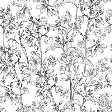 Floral seamless pattern. Flower background. Spring garden texture Stock Illustration