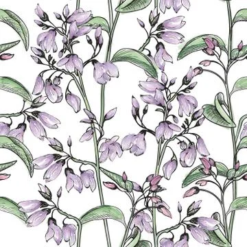 Floral seamless pattern. Flower background. Spring garden texture Stock Illustration