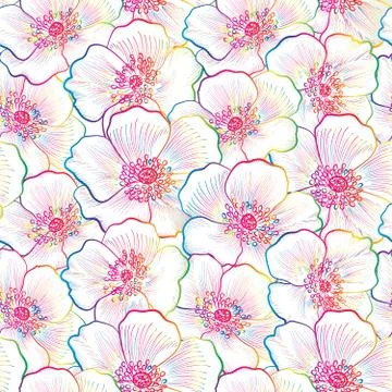 Floral seamless pattern. Flower background. Flourish garden texture Stock Illustration