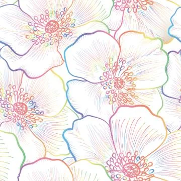 Floral seamless pattern. Flower background. Flourish garden texture Stock Illustration