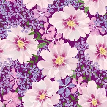Floral seamless pattern. Flower background. Flourish spring garden Illustrazione stock