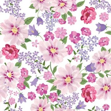 Floral seamless pattern. Flower background. Flourish spring garden Stock Illustration