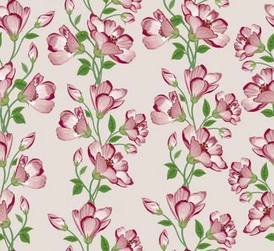Floral seamless pattern. Flower background. Flourish spring garden Stock Illustration