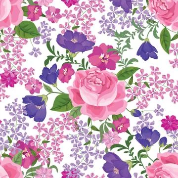 Floral seamless pattern. Flower background. Flourish spring garden Stock Illustration