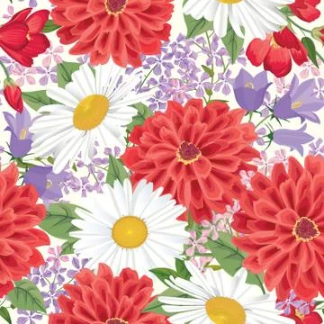 Floral seamless pattern. Flower background. Flourish garden texture Stock Illustration