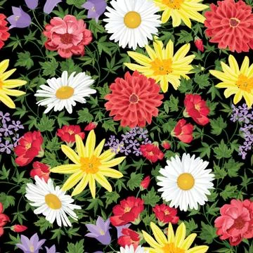 Floral seamless pattern. Flower background. Flourish garden texture Stock Illustration