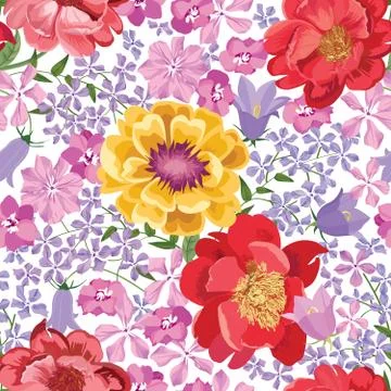Floral seamless pattern. Flower background. Flourish garden Stock Illustration
