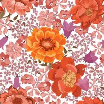 Floral seamless pattern. Flower background. Flourish garden Stock Illustration
