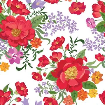 Floral seamless pattern. Flower background. Flourish garden Stock Illustration