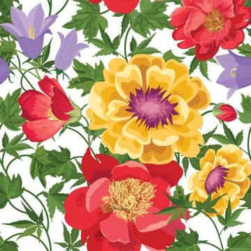Floral seamless pattern. Flower background. Flourish garden Stock Illustration