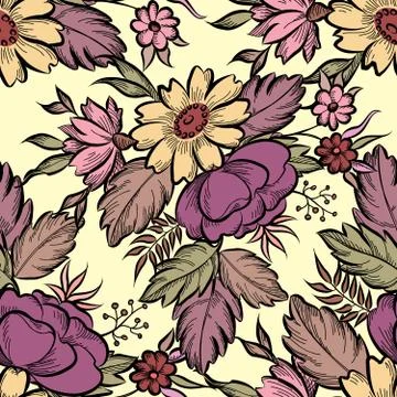 Floral seamless pattern. Flower background. Flourish garden Stock Illustration