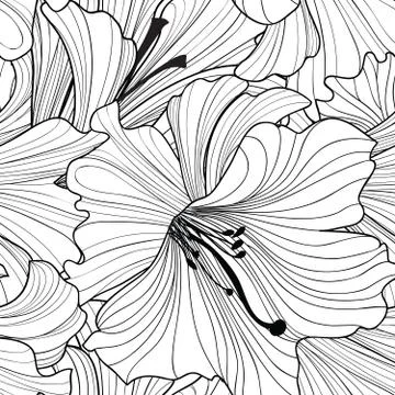 Floral seamless pattern. Flower background. Flourish texture wit Stock Illustration