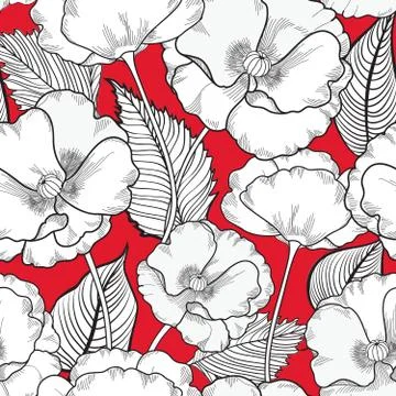 Floral seamless pattern. Flower background. Ornamental garden Stock Illustration