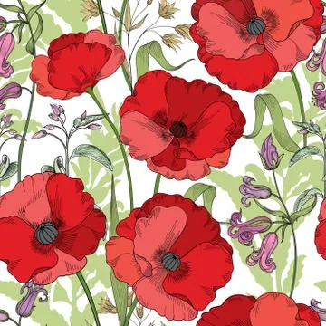 Floral seamless pattern. Flower background. Flourish garden Stock Illustration