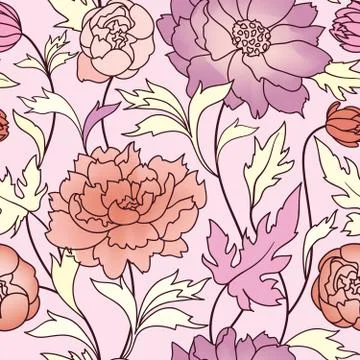 Floral seamless pattern. Flower background. Flourish garden texture Stock Illustration