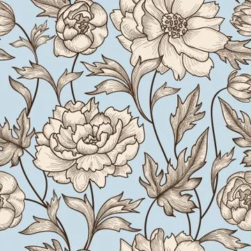 Floral seamless pattern. Flower background. Flourish garden texture Stock Illustration