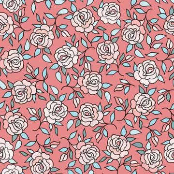 Floral seamless pattern. Flower background. Flourish garden texture Stock Illustration
