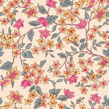Floral seamless pattern. Flower background. Illustrazione stock