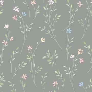 Floral seamless pattern. Flower background. Flourish garden text Stock Illustration