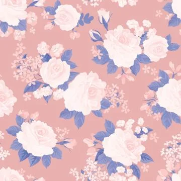 Floral seamless pattern. Flower background. Garden texture Stock Illustration