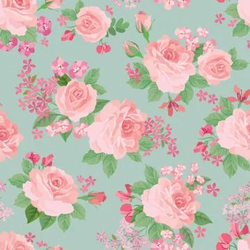 Floral seamless pattern. Flower background. Garden texture Stock Illustration