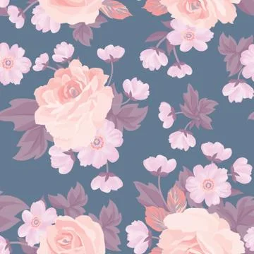 Floral seamless pattern. Flower background. Garden texture Stock Illustration