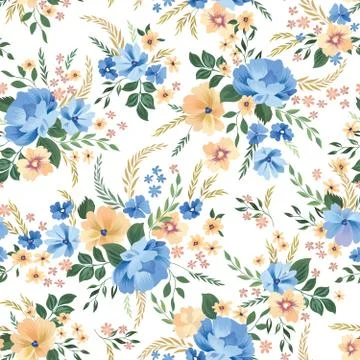 Floral seamless pattern. Flower background. Ornamental garden fl Stock Illustration