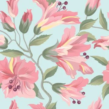 Floral seamless pattern. Flower background. Stock Illustration