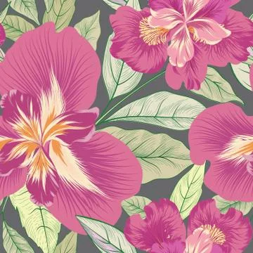 Floral seamless pattern.  Flower background. Flourish nature gar Stock Illustration
