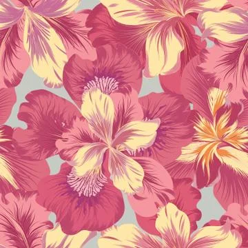 Floral seamless pattern. Flower background. Flourish nature gar Illustrazione stock