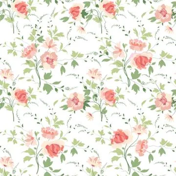 Floral seamless pattern Flower background Flourish ornamental summer wallpaper Stock Illustration