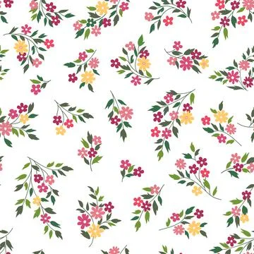 Floral seamless pattern. Flower background. Floral seamless texture with flow Stock Illustration