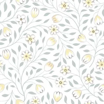 Floral seamless pattern. Flower background. Floral seamless texture with flow Illustrazione stock