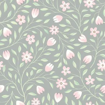 Floral seamless pattern. Flower background. Floral seamless texture with flow Illustrazione stock