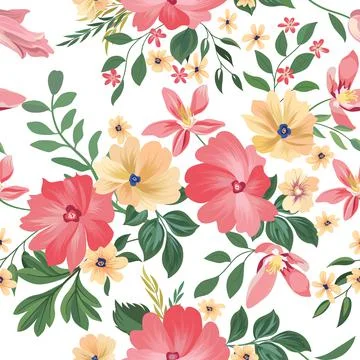 Floral seamless pattern. Flower background. Floral seamless texture Stock Illustration