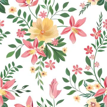 Floral seamless pattern. Flower background. Floral seamless texture Stock Illustration