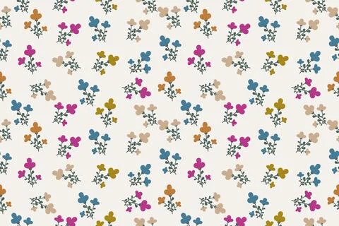 Floral seamless pattern ,flower branches seamless pattern , Stock Illustration