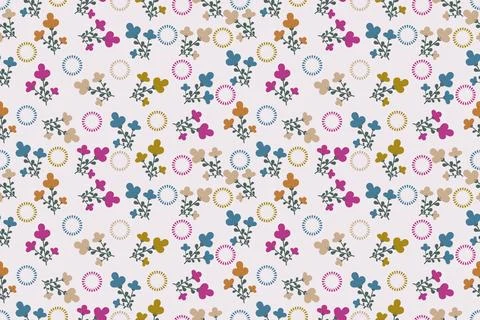 Floral seamless pattern ,flower branches seamless pattern , Stock Illustration
