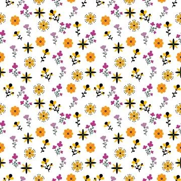 Floral seamless pattern ,flower branches seamless pattern Stock Illustration