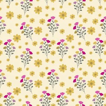 Floral seamless pattern ,flower branches seamless pattern Stock Illustration