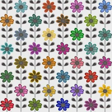 Floral seamless pattern ,flower branches seamless pattern Stock Illustration