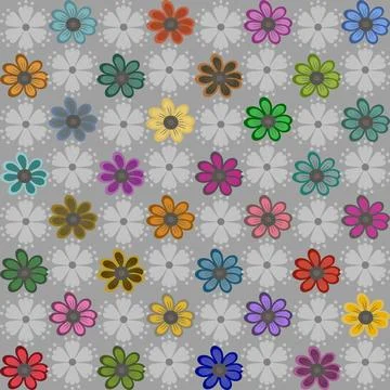 Floral seamless pattern ,flower branches seamless pattern , vector Stock Illustration