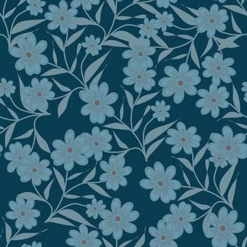 Floral seamless pattern ,flower branches seamless pattern , Stock Illustration