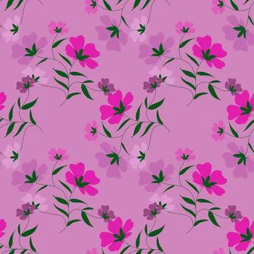 Floral seamless pattern ,flower branches seamless pattern , vector Stock Illustration