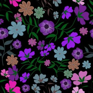 Floral seamless pattern ,flower branches seamless pattern Stock Illustration