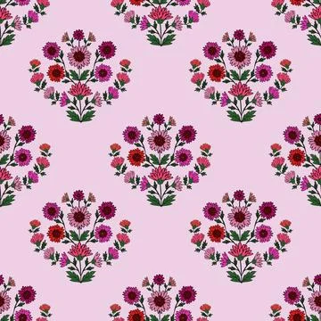 Floral seamless pattern ,flower branches seamless pattern Stock Illustration