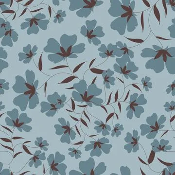 Floral seamless pattern ,flower branches seamless pattern Stock Illustration