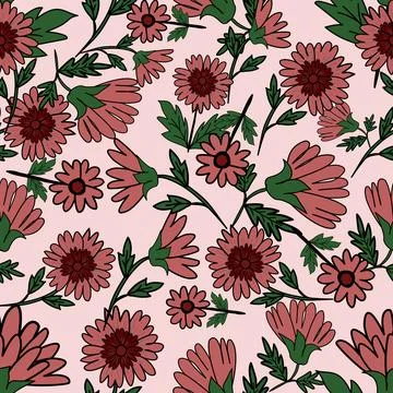 Floral seamless pattern ,flower branches seamless pattern Stock Illustration