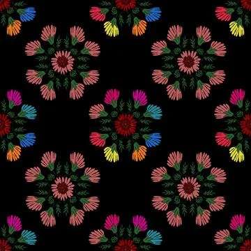 Floral seamless pattern ,flower branches seamless pattern Stock Illustration