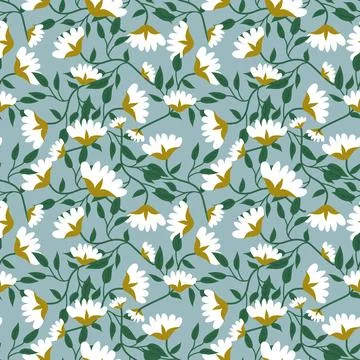 Floral seamless pattern ,flower branches seamless pattern , vector Stock Illustration